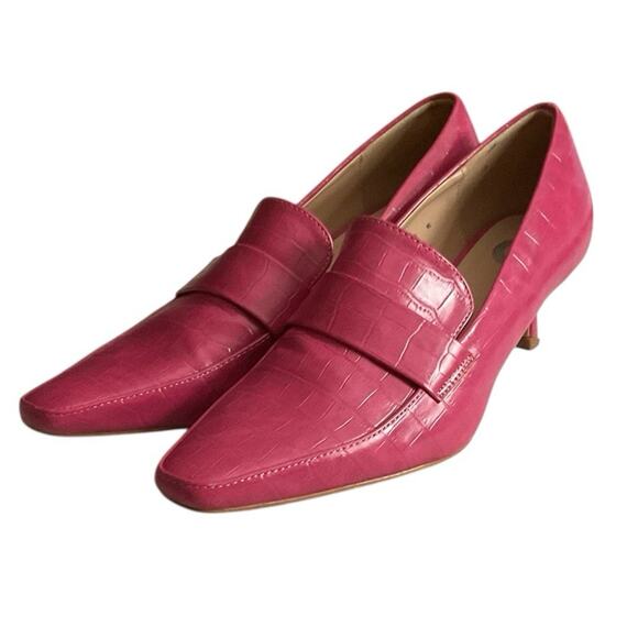 Journee Collection Celina Womens Pink Square Closed Toe Kitten Heel Pumps Sz 7.5 - Picture 3 of 15